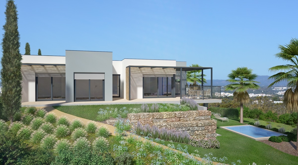 T1+2 semi-detached house with pool near the beach, Carvoeiro | PCG1803 1 + 2 bedroom semi-detached house with a wonderful view of the Monchique in a new resort near Carvoeiro not far from restaurants, cafes and shops.