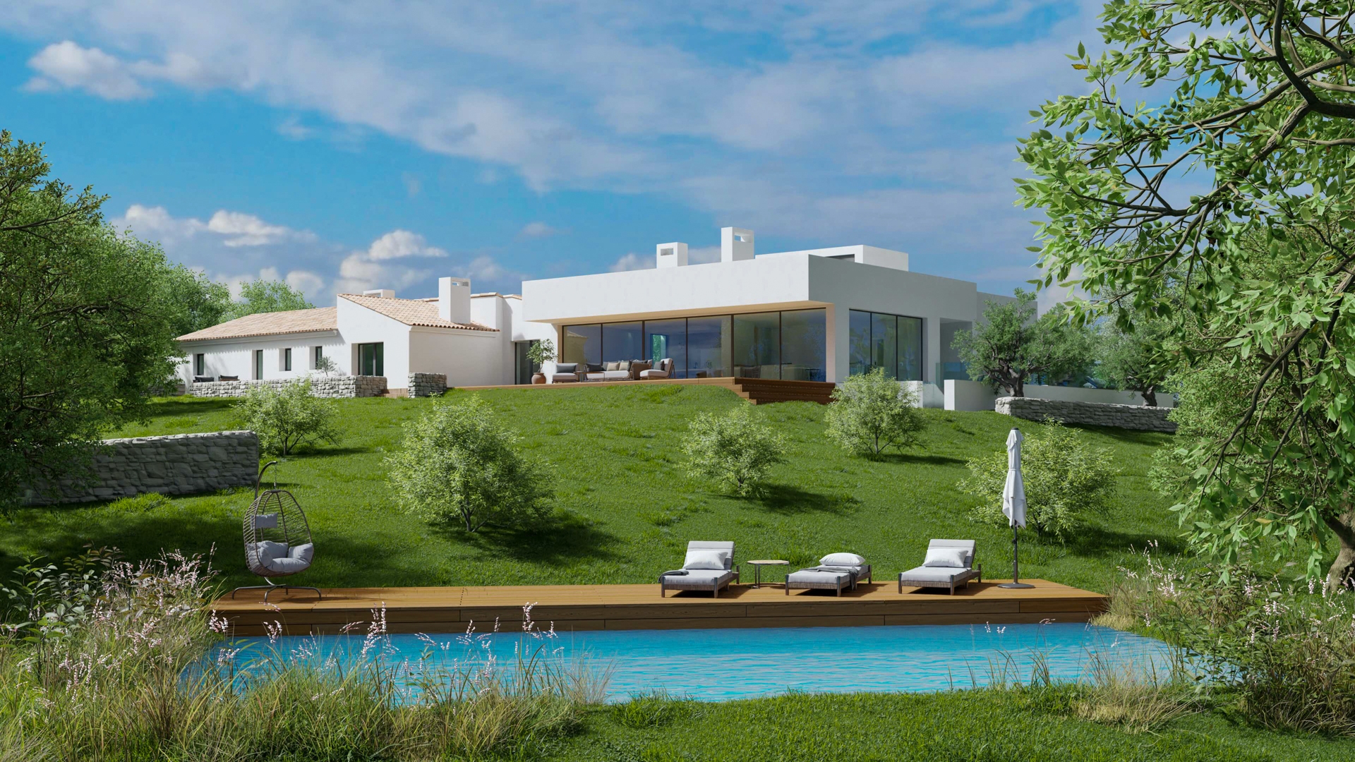 Picturesque Plot of Land with Approved Project for Construction of 2 houses, Santa Catarina, East Algarve | TV2046 Large plot for the construction of a villa and an additional linked villa for guest accommodation, in Santa Catarina, near Tavira.