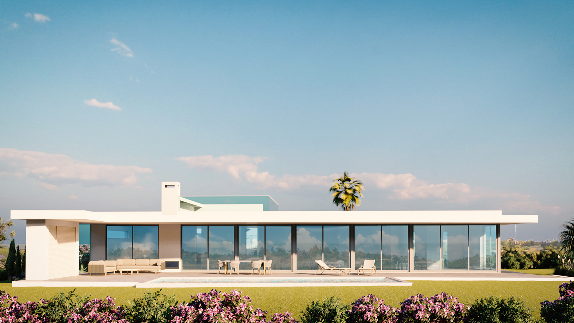 Moderne 3 SZ Villa mit Pool und Meerblick im Bau, in der Nähe von Lagos, West Algarve | LG974 Eine neue moderne Villa mit 3 Schlafzimmern, grossem Pool und Garage auf einem Grundstück von 3015 m². Es ist eines von 7 Projekten (Grundstück und Bau) in einer sehr beliebten Wohngegend in der Nähe von Lagos. Sie befindet sich in einer erstklassigen Lage mit Meer- und Panoramablick und nur 2 Minuten vom Golfplatz Palmares und dem Meia Praia Strand entfernt.