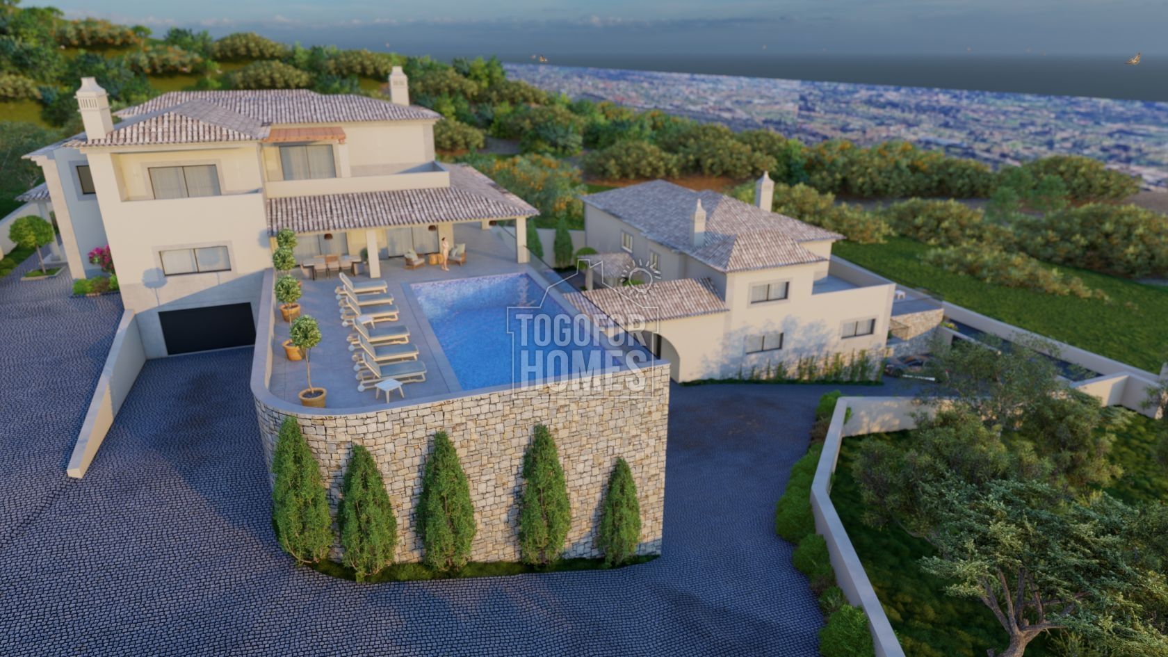 Terrain avec des vues fabuleuses et projet de construction approuvé pour 2 Villas, Santa Bárbara de Nexe