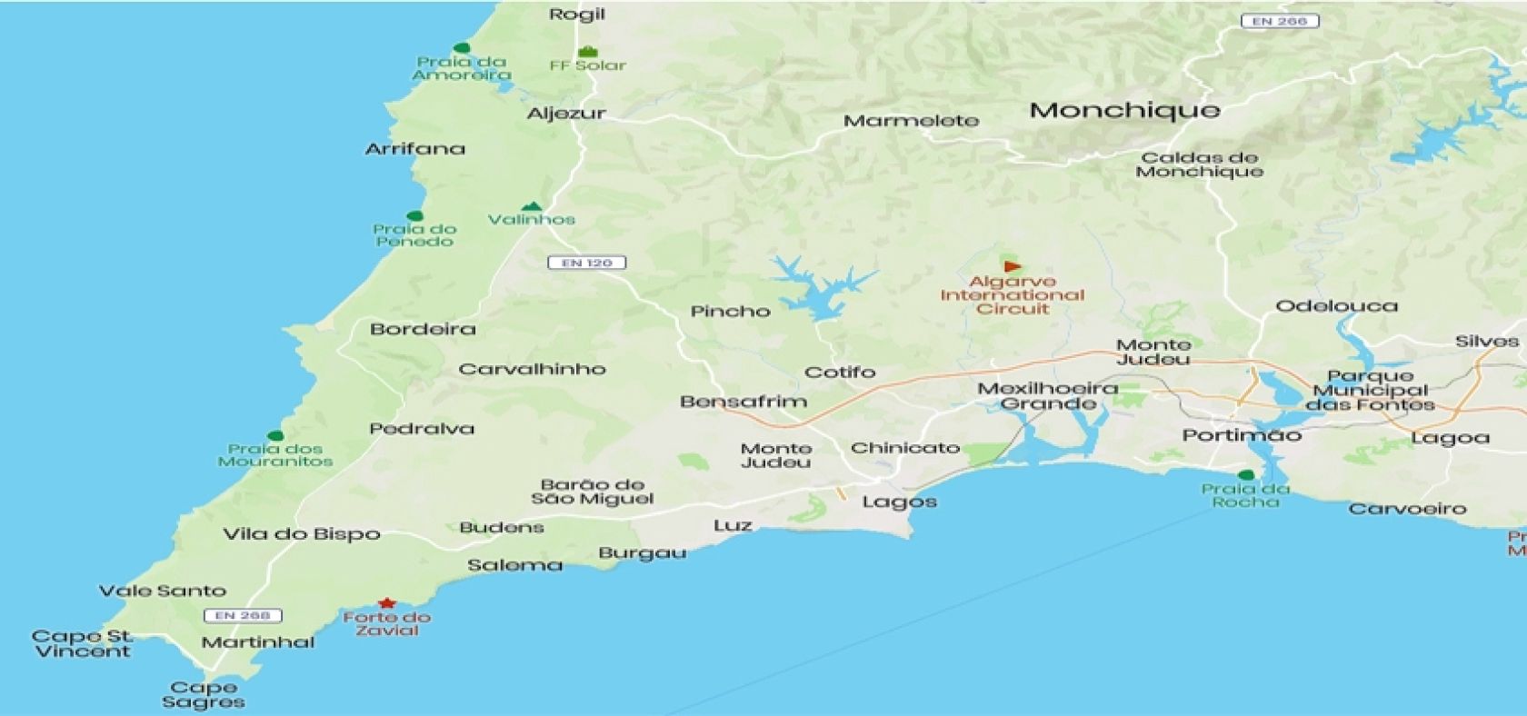 Karte Monchique und Küste