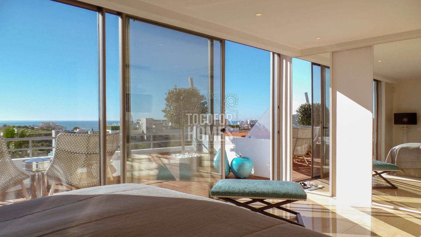 VM1339 - Exclusive, south facing sea view penthouse duplex 3 bedroom apartment with heated pool in luxury condo in Ferragudo